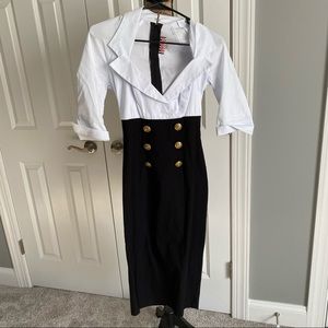 Pinup Girl Clothing Nautical Black Wiggle Dress